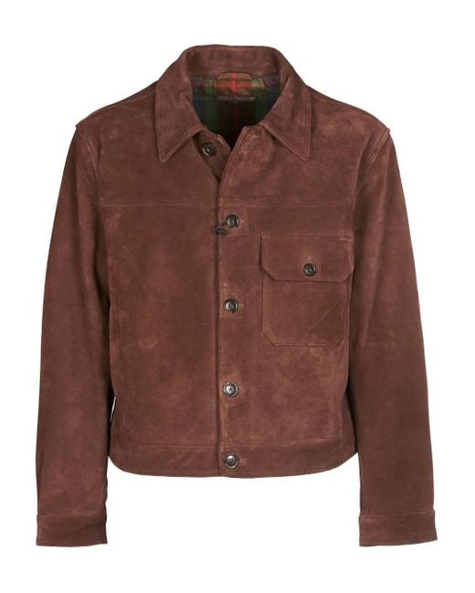 メンズ Baracuta スエード レザージャケット Brown