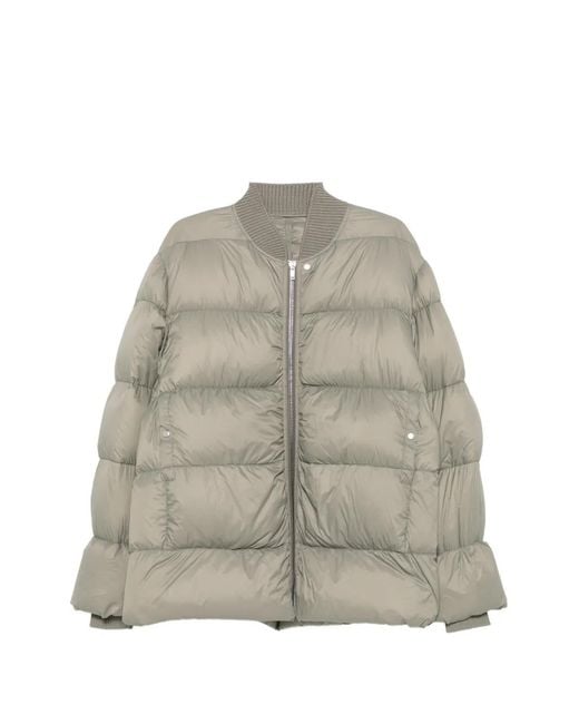 Rick Owens Quilted Padded Jacket in het Gray voor heren