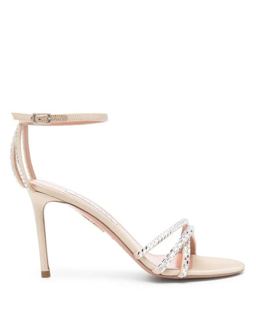 Sandalias con detalles de cristal Aquazzura de color Natural
