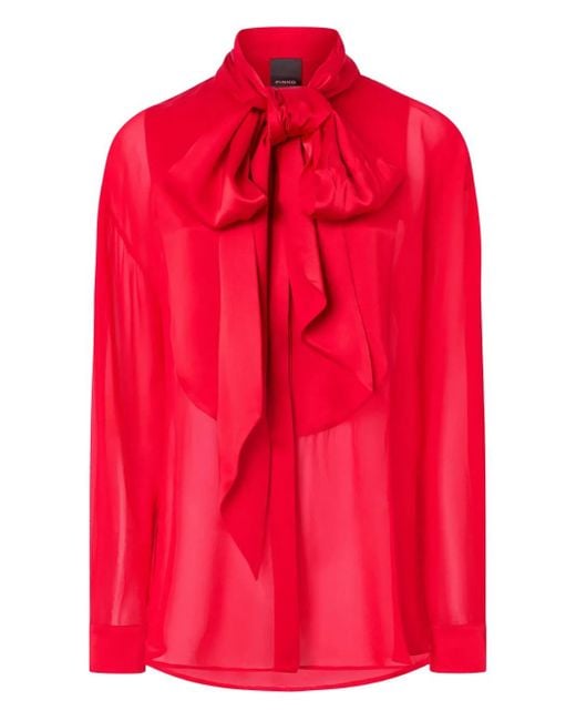 Blouse À Détail De Nœud Pinko en coloris Red
