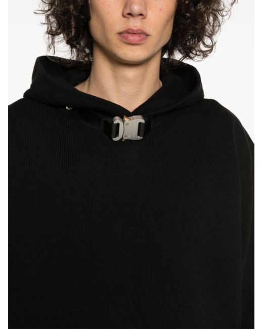 1017 ALYX 9SM Black Cotton Sweatshirt With Buckle Detail for men