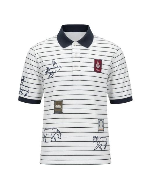 Sea White Winslow Embroidered Striped Polo Shirt