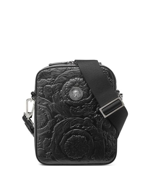 Versace Black Medusa Biggie Barocco Messenger Bag for men