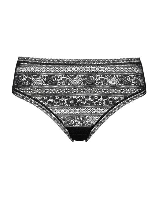 Eres Gray Envolée Lace-Trimmed Thong