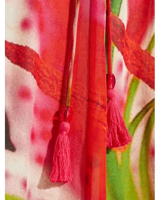 Tory Burch フローラル ミニドレス Red