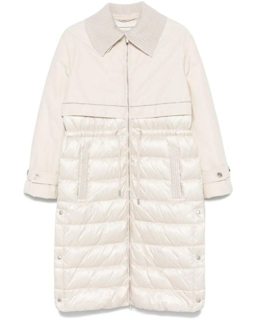 Peserico パデッド パーカーコート Natural
