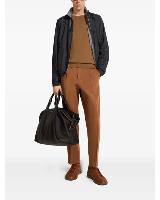 Zegna Gray Reversible Brezza Zip-Fastening Jacket for men