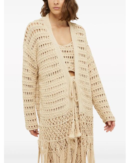 Alanui Natural Love Letter To India Crochet Cardigan