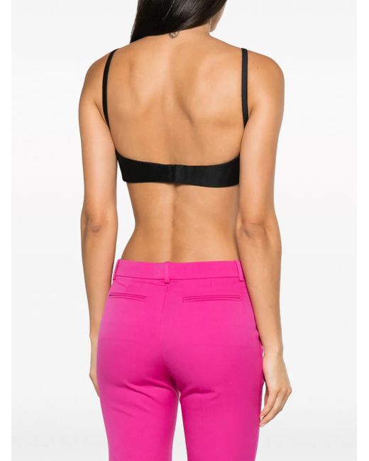 Versace Black Gathered Bustier Crop Top