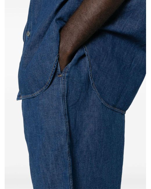 Studio Nicholson Jeans-Shorts mit Kordelzug in Blue für Herren
