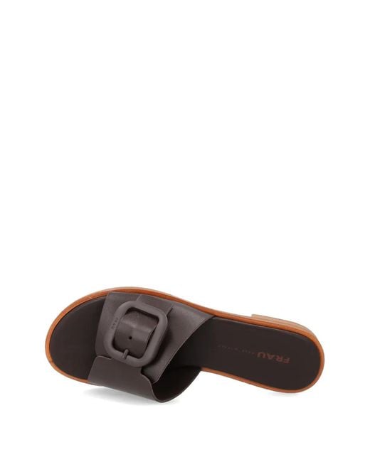 Frau Brown Buckle-Fastening Crossover Sandals