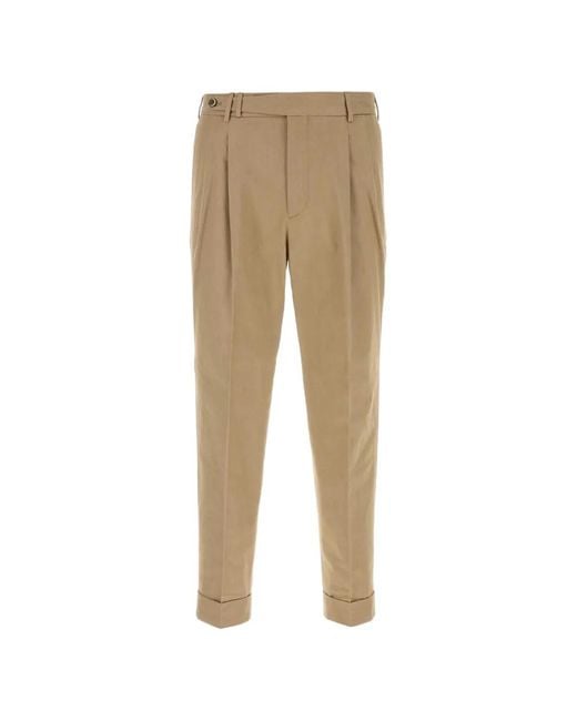 PT Torino Natural Cuffed Tapered Trousers for men