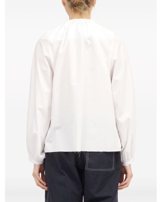 Chemise en coton à col froncé MM6 by Maison Martin Margiela en coloris White