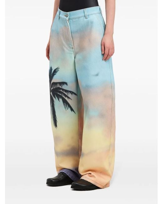 Palm Angels Blue Sunrise Palm Jeans