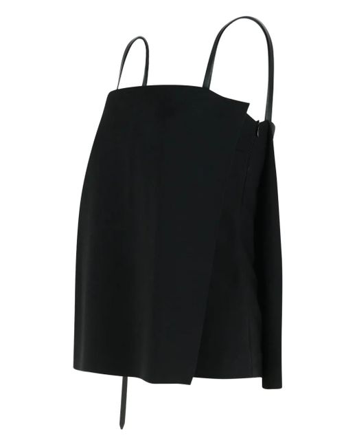 Sportmax Black Asymmetrical Strap Top