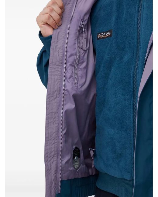 Columbia Blue Colour-Blocked Zip-Up Jacket for men
