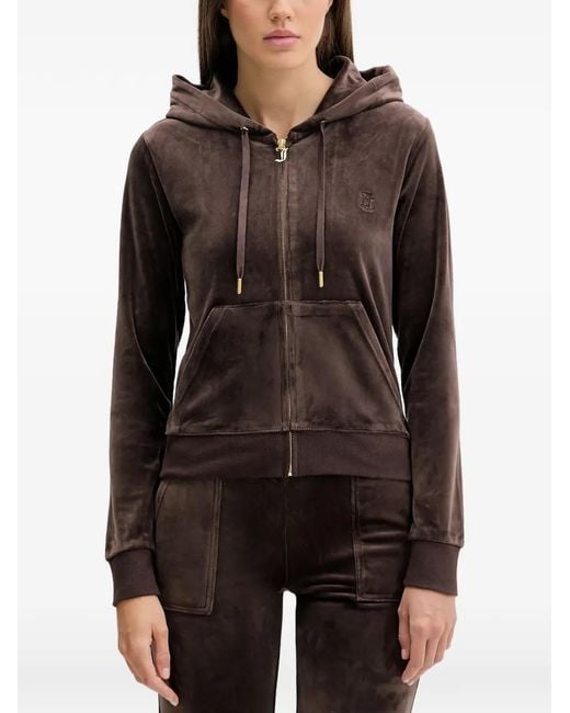 Juicy Couture Black Hooded Zip Top