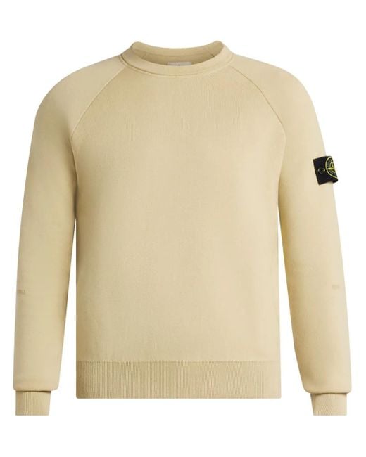 Stone Island Natural Compass Logo-Patch Jersey Sweatshirt for men