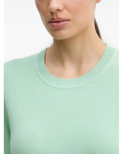 Benetton Green Crew-Neck Cotton Sweater