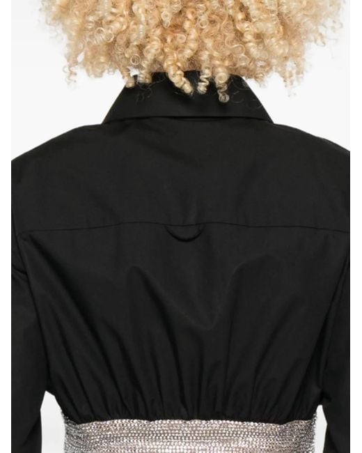 GIUSEPPE DI MORABITO Black Langarmshirt mit Kristallen