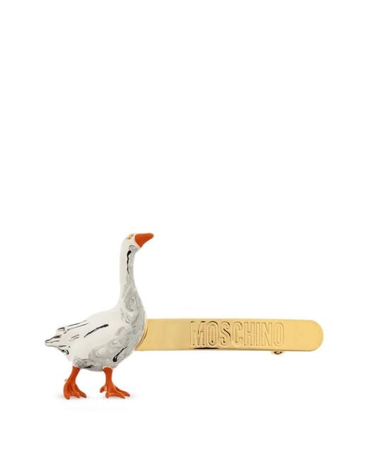 Moschino Metallic Accessoire Pour Cheveux À Logo Embossé Goose