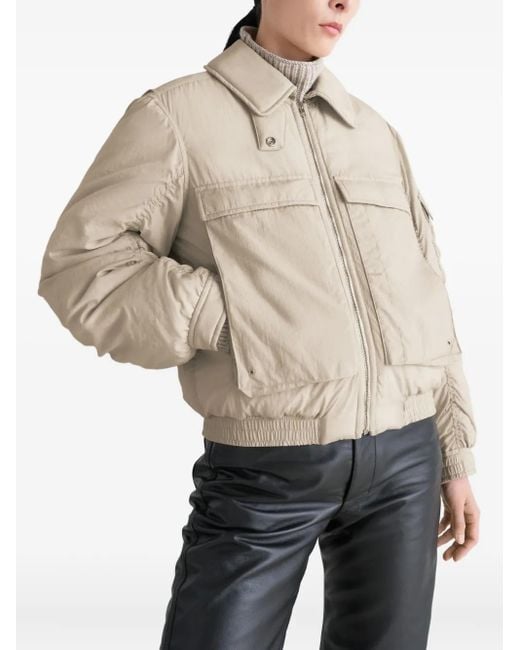 Lemaire Natural Detachable-Collar Zip-Up Puffer Jacket