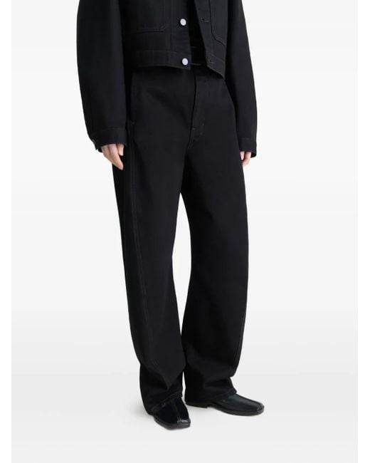 Lemaire Black Flat Piped Slippers