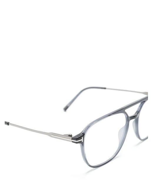 Tom Ford Blue Pilot-Frame Acetate Glasses for men