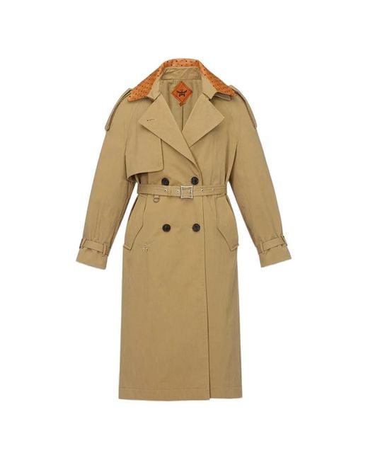 MCM Natural Double-Breasted Trench Coat
