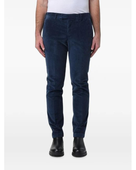 PT Torino Blue Corduroy Chino Trousers for men