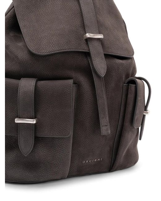 Orciani Brown Nabucco Leather Backpack for men