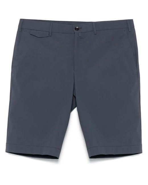 PT Torino Blue Slim-Cut Chino Shorts for men