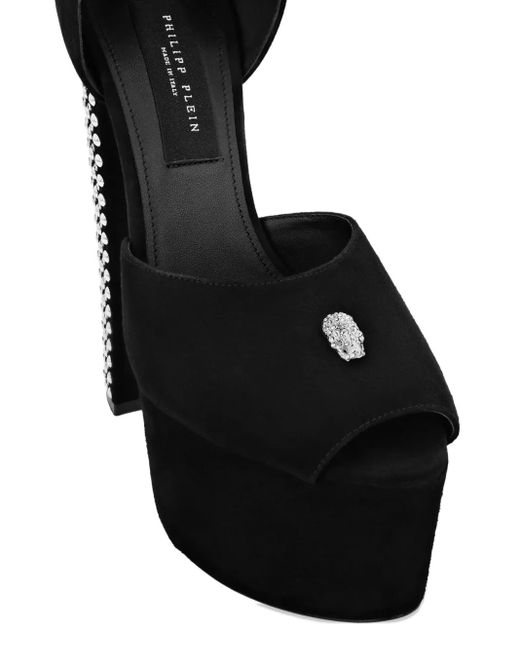 Philipp Plein Black Skull-Stud Platform Sandals