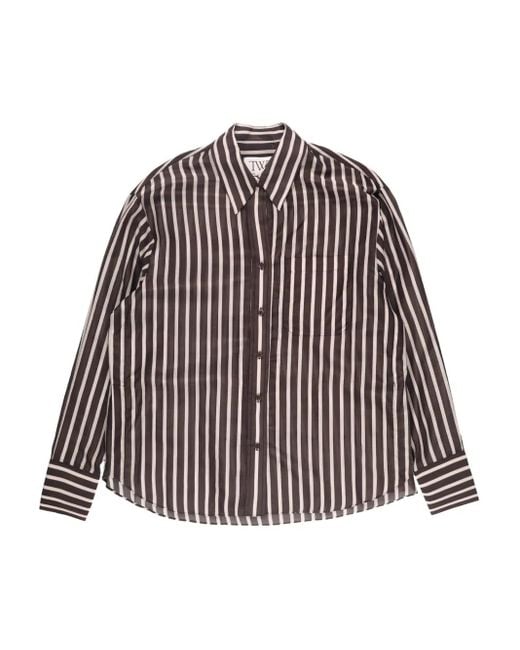 Twp Brown Joey Striped Top
