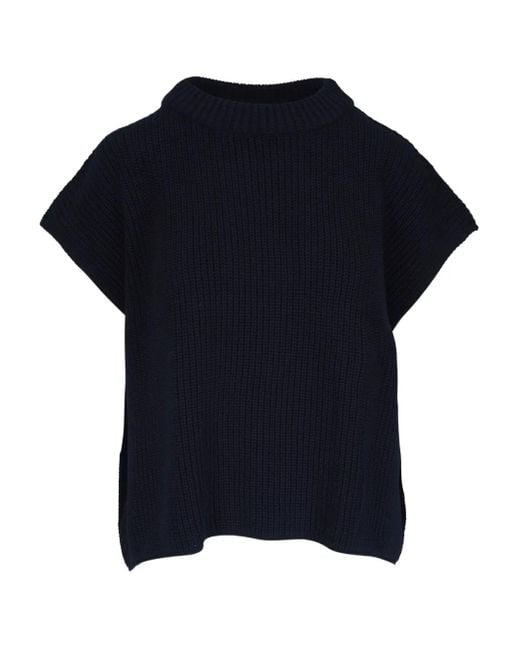 Frank & Eileen Blue Ribbed-Knit Top