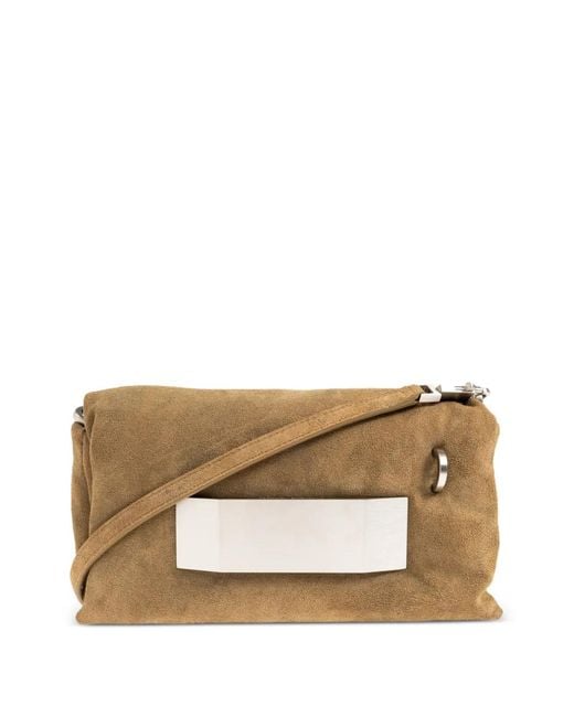 Rick Owens Natural Temple Big Pillow Griffin Metal-Plaque Clutch