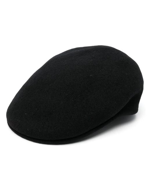 Kangol Black Logo-Patch Flat-Cap for men
