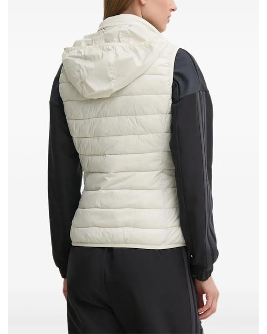 EA7 White Logo-Print Quilted Gilet