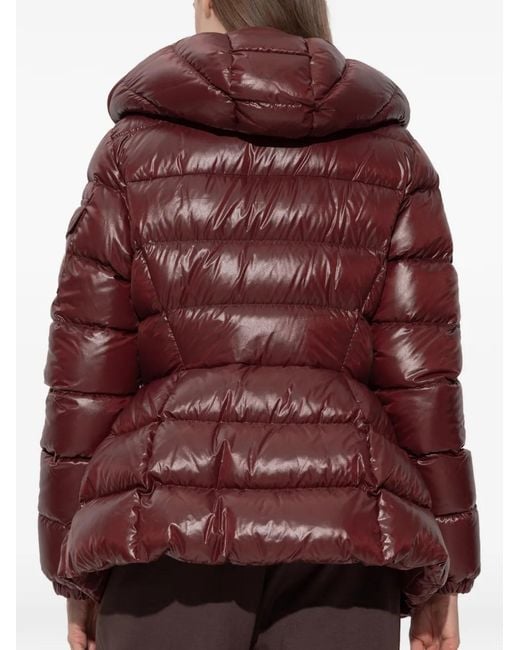 Moncler Red Barante Hooded Quilted Jacket