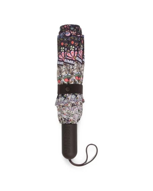 Bimba Y Lola Black Floral Patchwork Umbrella