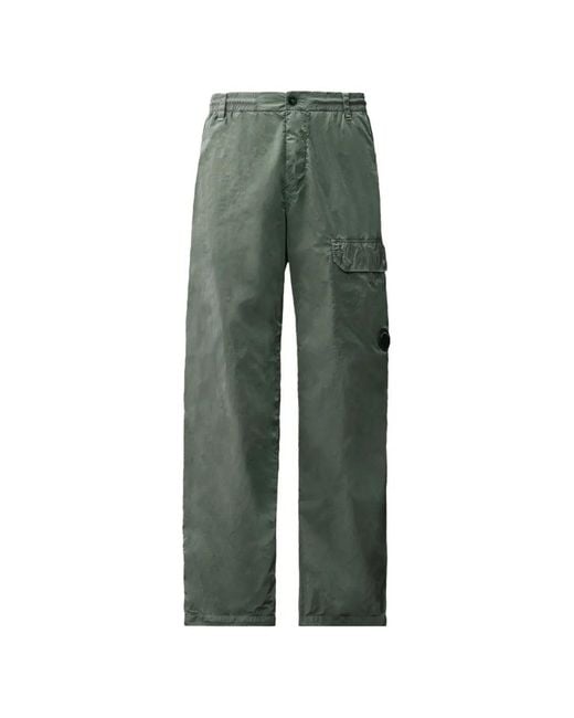 C P Company Green Lens-Detail Cargo Pants for men