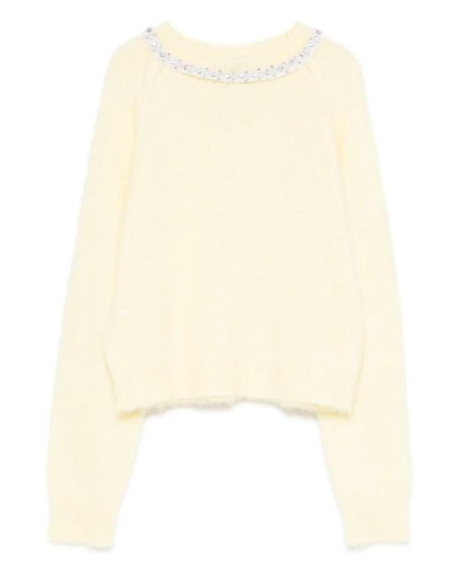 Maje Natural Removable Jewel Collar Jumper