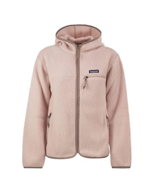 Patagonia Pink Teddy Fleece Hooded Jacket