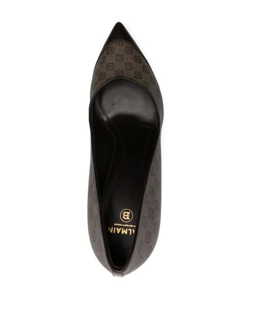 Balmain Brown 100Mm Monogrammed Pumps