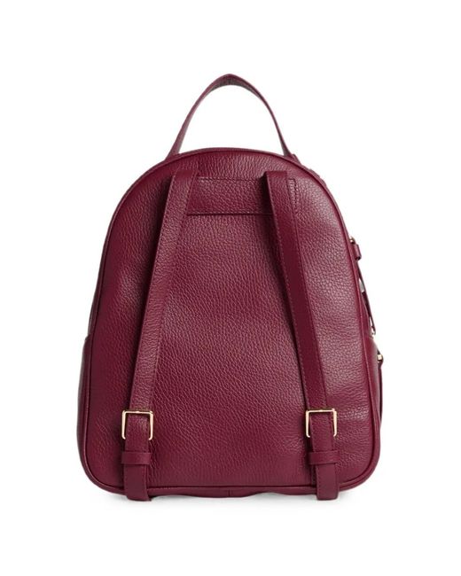 Coccinelle Red Malory Grained-Leather Backpack