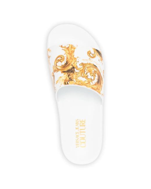 Versace Jeans Couture Metallic Printed Slides
