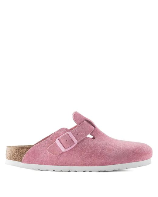 Mules Boston de ante con hebilla Birkenstock de hombre de color Pink