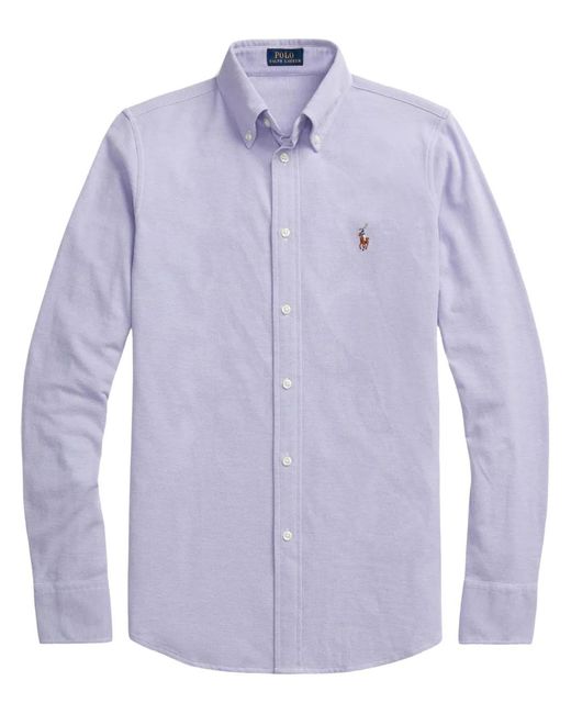 Polo Ralph Lauren Blue Polo Pony-Embroidered Cotton Shirt