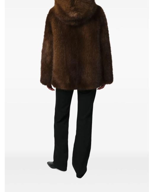 Apparis Brown Katin Hooded Jacket