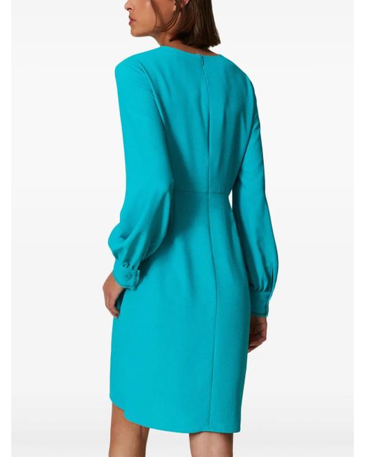 Twinset Blue Ruched-Detail Dress
